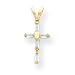 14k Aquamarine Cross Necklace