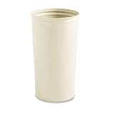 Fire-Safe Waste Receptacle, Round, Steel, 20gal, Almond