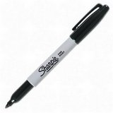 Sanford(R) Sharpie(R) Permanent Fine-Point Markers, Black, Pack of 12