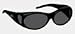 Fit Overs Sunglasses - The Aurora Collegtion Sunglasses Designed to Be Worn Over Oval or Round Eyewear Not Exceeding 129mm X 39mm - Midnight Oil Frame/polarized Gray Lens