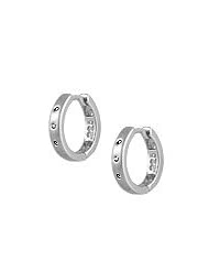 Childrens Jewelry - Sterling Silver Diamond Huggie Hoop Earrings