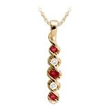 10kt. Gold, Natural Ruby & Diamond Fashion Pendant