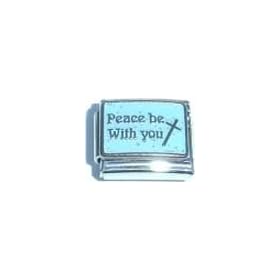 Clearly Charming Peace Be With You Italian Charm Bracelet Link