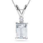 0.02 Cts Diamond & 0.55 Cts White Sapphire Pendant 