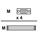 4port Db9m Fan-out Cable for Acceleport Xp