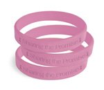 the susan g. komen foundation,  breast cancer support wristband, pink adult, pack of 10