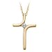 10kt. Gold, Cross Pendant with Diamond Accent