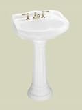 IMAGE OF St. Thomas Creations 5127.042.01 Arlington Petite 4-Inch Centerset Pedestal Sink, White Finish. Drain stopper not included.