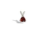 14K White Gold Genuine Trillion Garnet Pendant