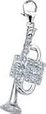 Trumpet, 14K Gold Diamond Charm