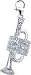 Trumpet, 14K Gold Diamond Charm