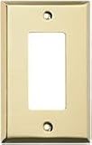 STANLEY HARDWARE Bright Brass Single GFCI Wall Plate