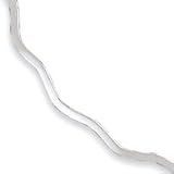 Sterling Silver 3mm Flat Wavy Neck Collar Necklace