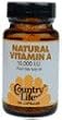 Natural Vitamin A 10,000 I.U. by Country Life 100 Softgels