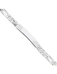 Sterling Silver Figaro ID Bracelet QFD180-8"