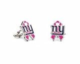 New York Giants Breast Cancer Awareness Cuff Links - 1 Pair