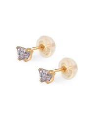 Baby 14K Yellow Gold Alexandrate C.Z. Butterfly Stud Earrings