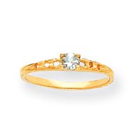 Childrens Toyshop  Jewelry : 14k 3mm Aquamarine Birthstone Childrens Ring - Size 3