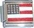 Clearly Charming United States FlagItalian Charm Bracelet Link