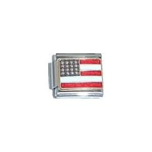 Buy Clearly Charming United States Flag Italian Charm Bracelet Link by Clearly Charming