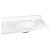 Crane Plumbing WS-1937 Doverstone Marble Lavatory Vanity Top with Recessed Sink, White 8939-2
