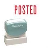 Posted Pre-inked Stamp, 1/2x1-5/8 Impression, Red Ink, Sold as 1 each
