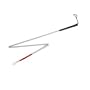 White folding cane for visually impaired or blind person. Includes wrist strap. Heavy duty construction.