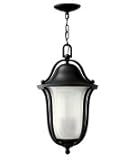 IMAGE OF Hinkley Lighting 2632BK-EST Bolla Exterior Energy Smart 1 Light Outdoor Hanging Lantern in Black with Clear Seedy Etched glass