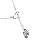 Ballet Slippers - Silver Heart Lariat Charm Necklace [Jewelry]