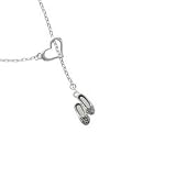 Ballet Slippers - Silver Heart Lariat Charm Necklace [Jewelry]