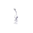 Stainless Steel Initial "Z" Belly Ring with Clear CZ - Sold Individually