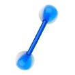 Stainless Steel with UV Blue Flexible Tefron Barbell - Hazardous Sold as a Pair