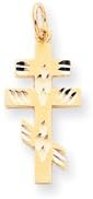 Gold and Watches 10k Solid Flat-Backed Eastern Orthodox Cross Pendant