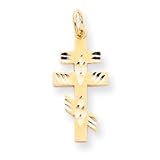 10k Solid Flat-Backed Eastern Orthodox Cross Pendant