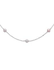 Sterling Silver 7-8mm Purple Freshwater Cultured Pearl Necklace