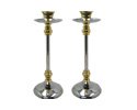 Candle Holders for Shabbat and Jewish Holiday. Gold and Silver Plated