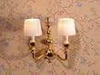 Clare Bell Brass Dollhouse Miniature Colonial Sconces with White Shades