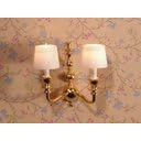 Clare Bell Brass Dollhouse Miniature Colonial Sconces with White Shades