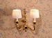 Clare Bell Brass Dollhouse Miniature Colonial Sconces White Shades