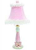 Pink Plaid Candle stick girl's lamp by Just Too cute