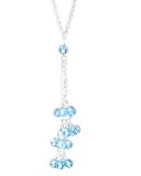 Shizen Aqua Crystal Double Cluster Necklace