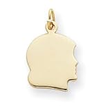 Gold-plated Small Engravable Girls Head Charm - JewelryWeb