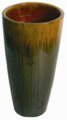 Tan/Green Ceramic Angled Top Urn