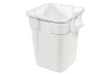 40 Gallon Square Rubbermaid Brute Waste Receptacles - White. Package of 4