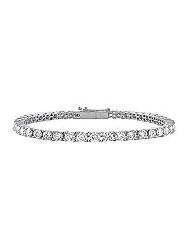 Diamond Tennis Bracelet : 14K White Gold â€" 5.00 CT Diamonds