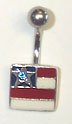American Flag belly button ring