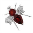 ZALES Garnet Bee Brooch in Sterling Silver with Diamond Accents by 