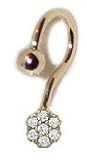 14 karat yellow gold question mark belly button ring
