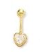 14k Heart CZ Drop Belly Ring