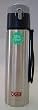 Oggi Lustre Eco Friendly 17oz Stainless Steel Double Wall Reusable Bottle with Spring Loaded Flip Top & Carrying Strap